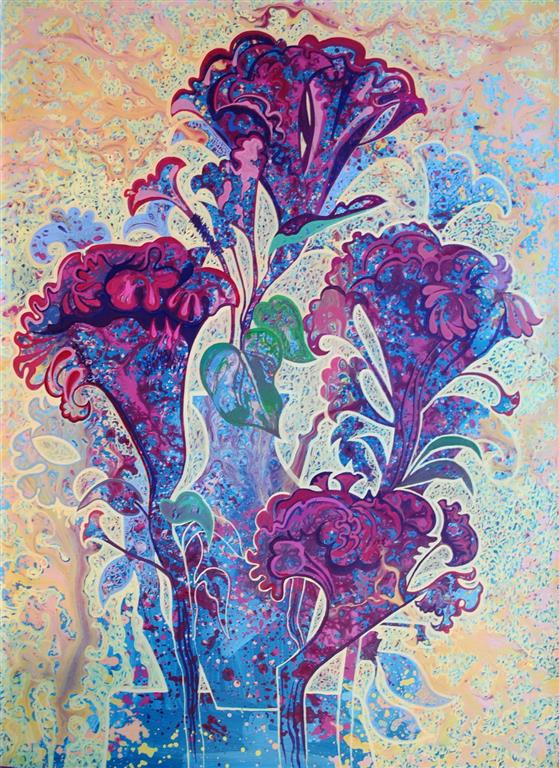 Blomster Akrylmaleri 104,5x75.5 cm 10000 ur