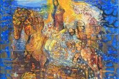 Hennes reise Akrylmaleri ( 90x70 cm) kr 25000 ur