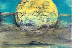Landskap med måne Akrylmaleri (24x18 cm) kr 1600 ur