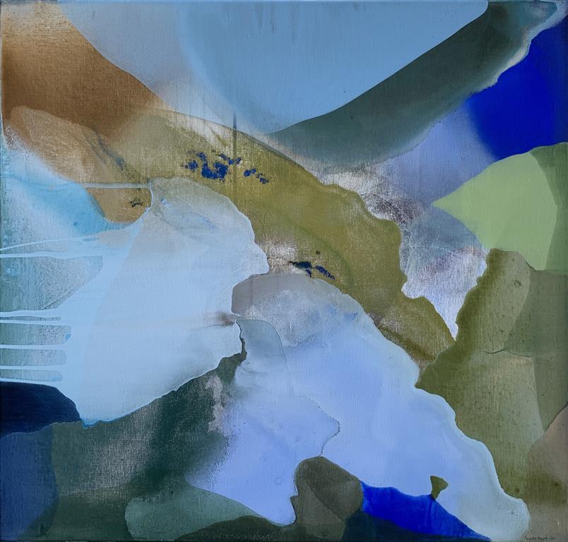 Farger og flyt V Akrylmaleri (70x70 cm) kr 7000 ur
