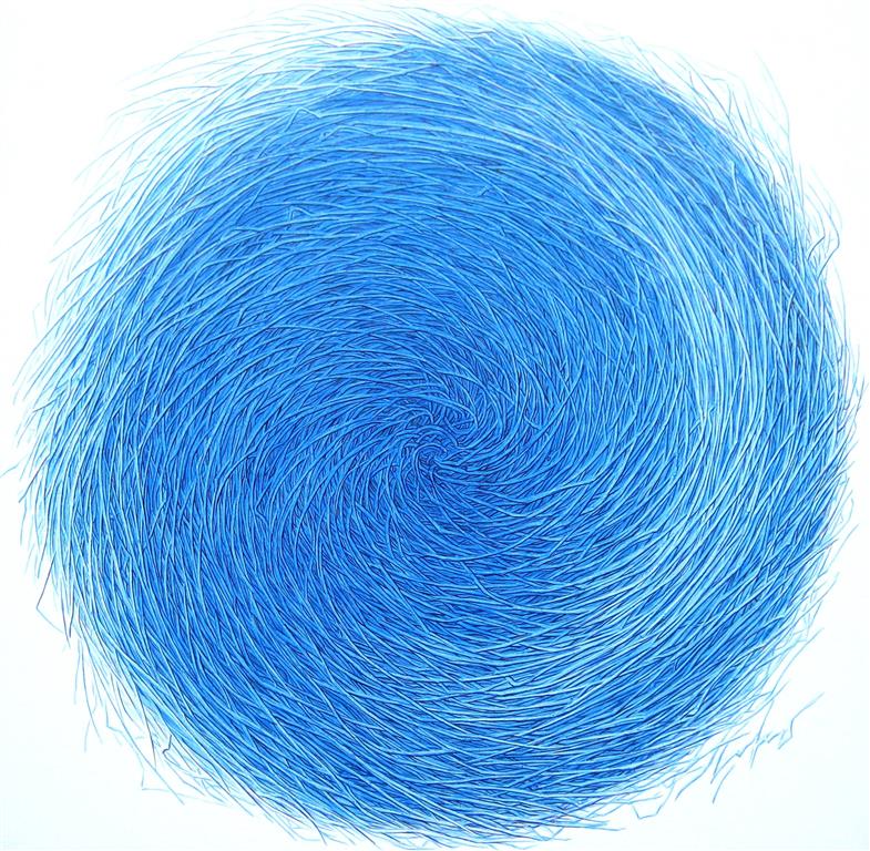 Blue labyrinth Oljemaleri (95x95 cm) kr 12500 ur