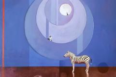Abandoned zebra Akrylmaleri (80x80 cm) kr 16000 ur