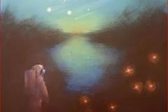 Falling stars Akrylmaleri (40x40 cm) kr 8000 mr
