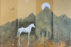 Hiding horse Akrylmaleri (80x80 cm) kr 16000 ur
