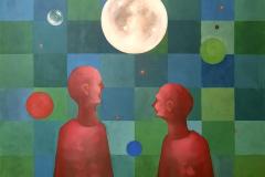 Sparkling moon Akrylmaleri (80x80 cm) kr 16000 ur