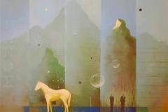 Sunny summit Akrylmaleri (120x100 cm) kr 24000 ur