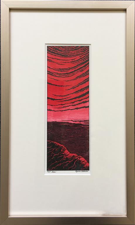 Rød drøm Akvarell (24x8 cm) kr 4400 mr