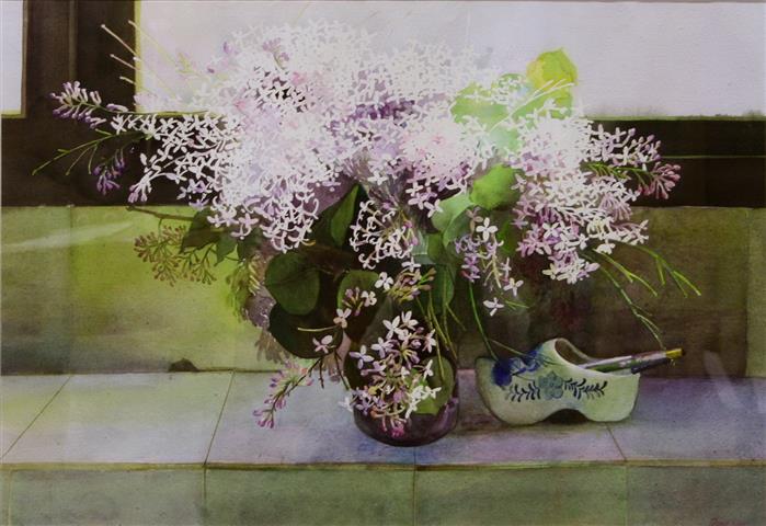 Blomstervase Akvarell (52x76 cm) kr 4000 mr