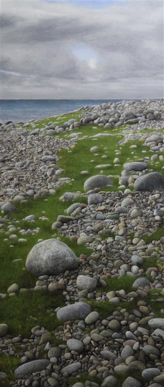 Pebbles by the sea II Olje på lerret (115x50 cm) SOLGT
