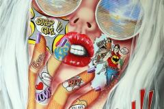 Super girl Akrylmaleri (150x120 cm) kr 32000 ur