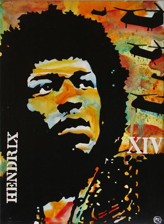 Hendrix XIV Akrylmaleri 70x50 cm 5200 mr