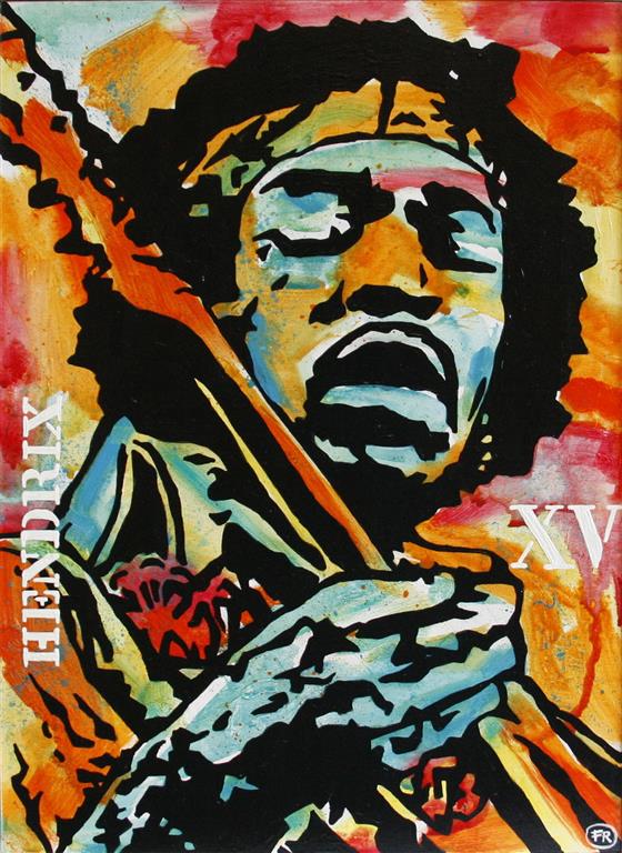 Hendrix XV Akrylmaleri 70x50 cm 5200 mr