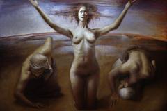 Woman And Gud Oljemaleri (165x135 cm) kr 132000 mr