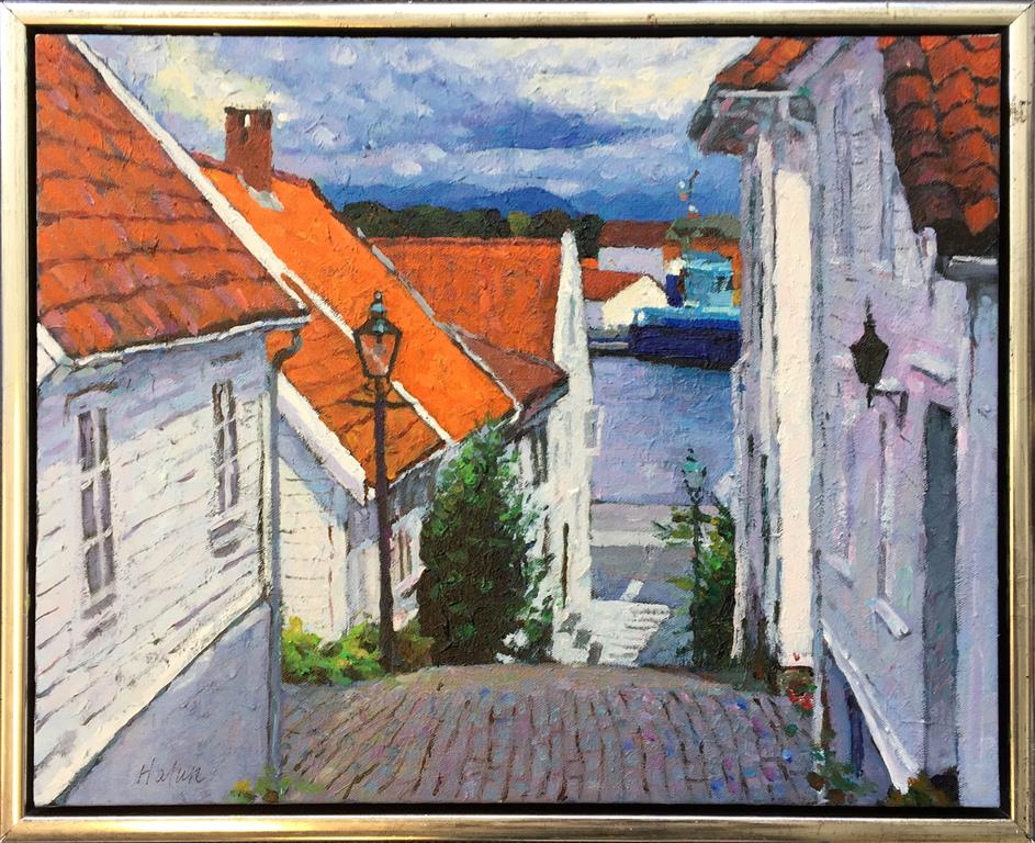 Gamle Stavanger Akrylmaleri (40x50 cm) kr 4500 mr