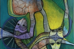 Ildfugle Akrylmaleri (120x100 cm) kr 10500 ur