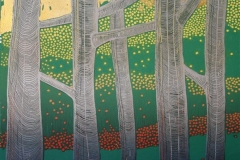 Lys mellom trærne Linosnitt (40x30 cm) kr 2500 ur