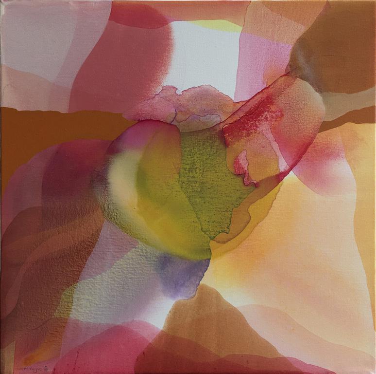 Annette Bryne "Fargeflyt II" Akrylmaleri (50x50 cm) kr 5000 ur