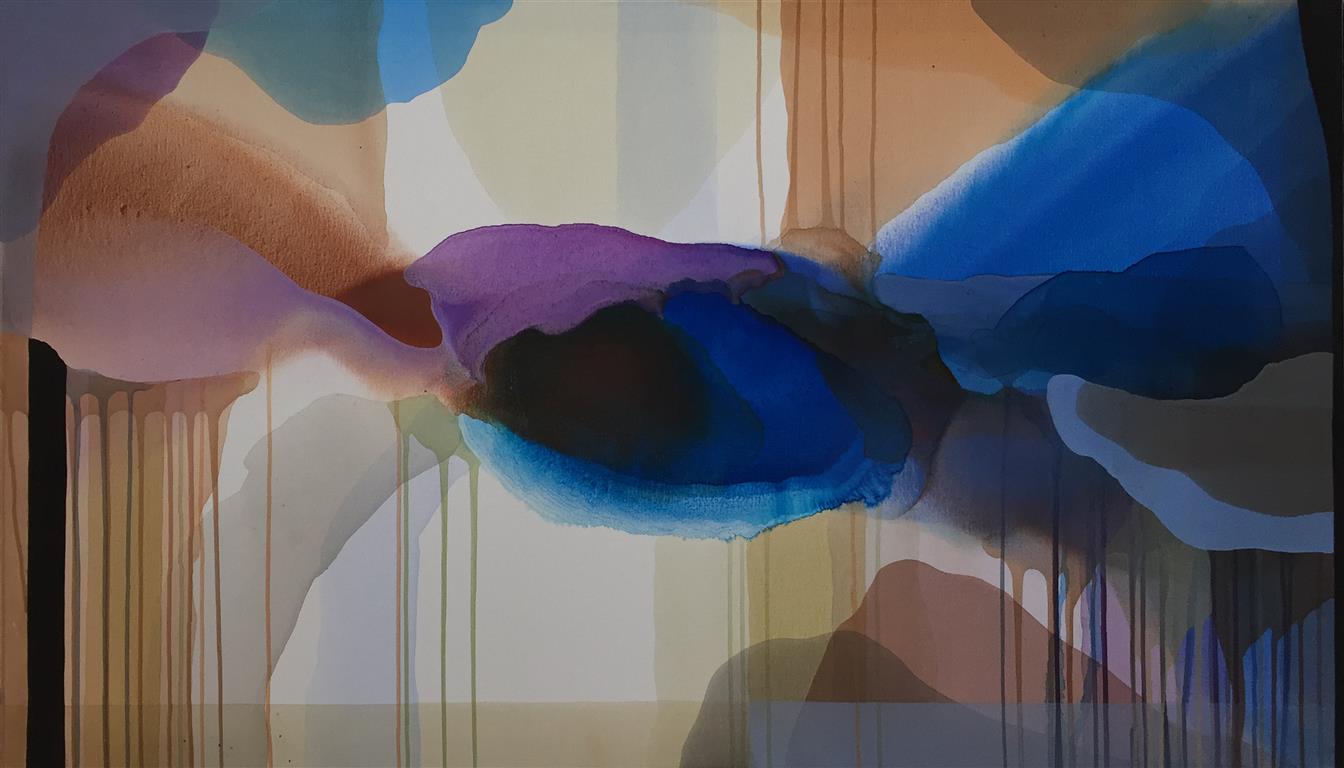 Annette Bryne "Fargeflyt III" Akrylmaleri (80x120 cm) kr 13000 ur