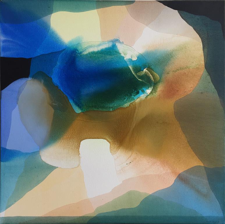 Annette Bryne "Fargeflyt V" Akrylmaleri (70x70 cm) kr 7000 ur