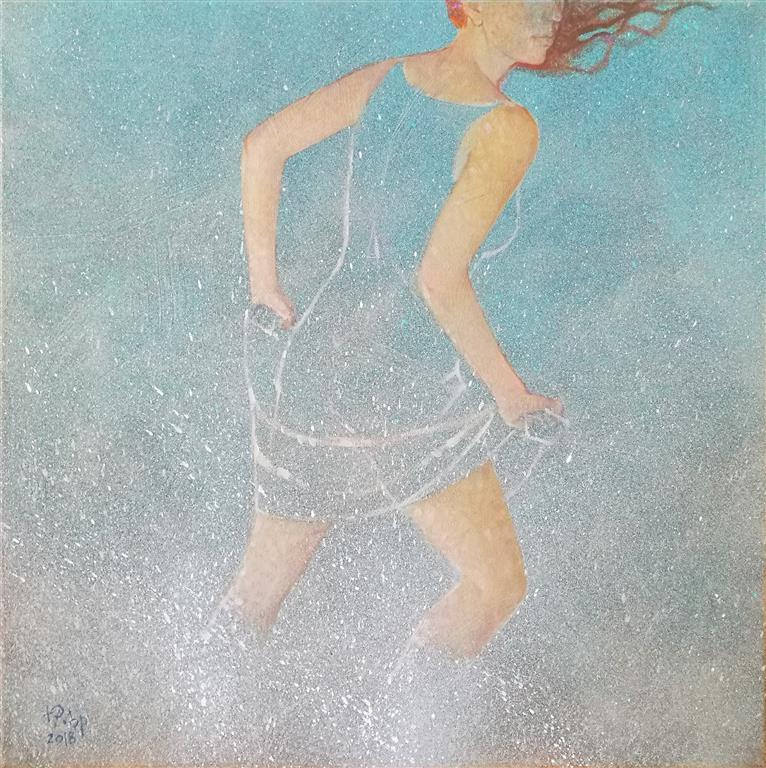 Julia Mordvinova Gilje "Mermaid´s dream I"  Akryl/olje (50x50 cm) kr 5500 ur