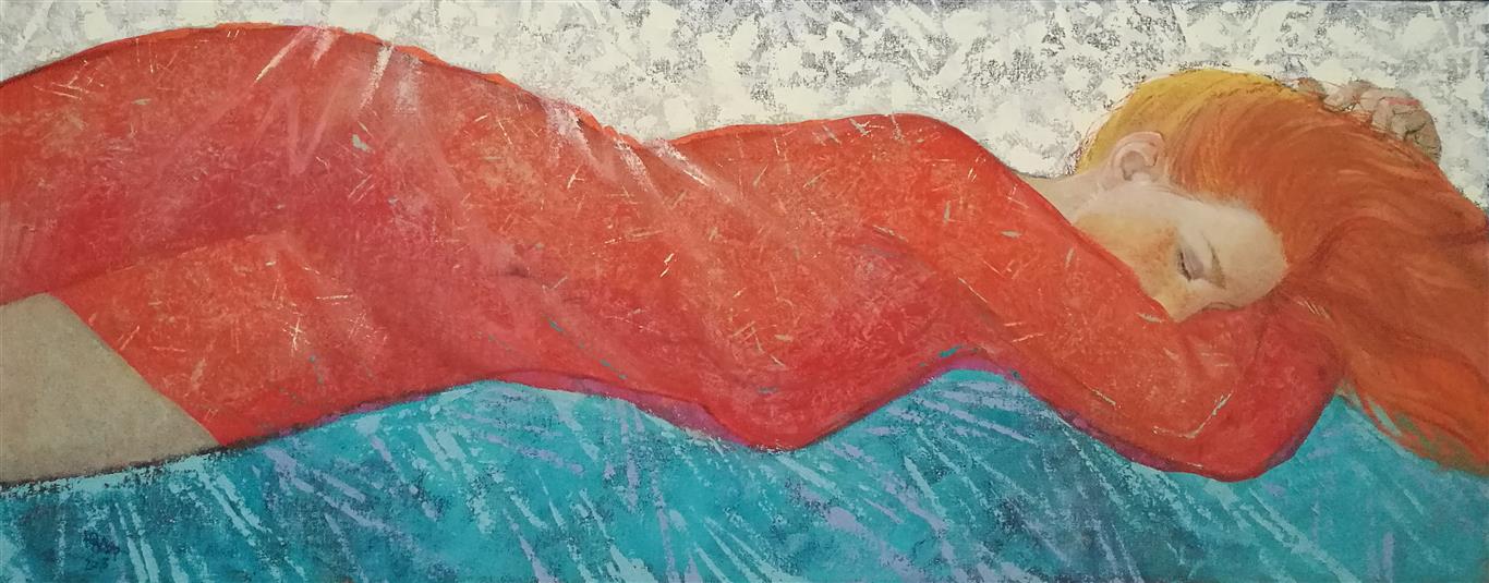 Julia Mordvinova Gilje "Red dream" Oljemaleri (40x100 cm) kr 7500 ur