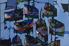 Bjørn-Chr. Røed "Stille på havna" Akrylmaleri (100x80 cm) kr 14000 ur