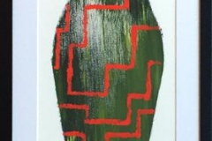Pia Myrvold "Venus, green/red" Akryl på papir (100x35 cm) kr 9000 mr