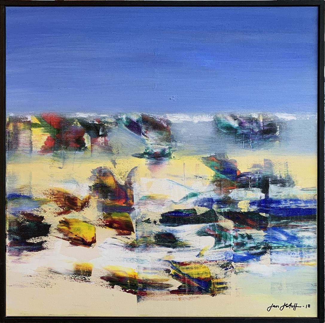 Jan Kristoffersen: Ut mot havet I  Akrylmaleri (60x60 cm) kr 6500 mr