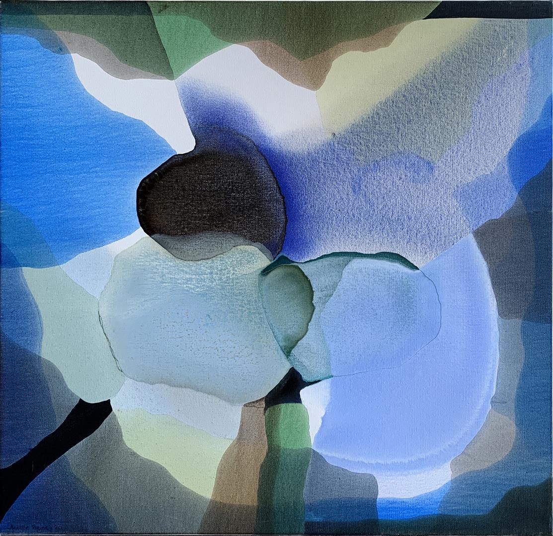 Annette Bryne: "Farger og flyt IV" Akrylmaleri (60x60 cm) kr 6000 ur