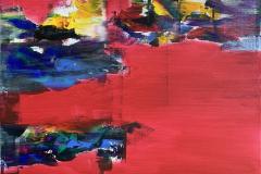 Jan Kristoffersen: "Rød Opus" Akrylmaleri (70x70 cm) kr 7500 ur