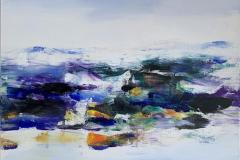 Jan Kristoffersen: "Vinter fjell" Akrylmaleri (70x70 cm) kr 7500 ur