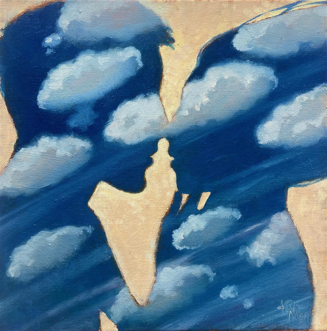Julia Mordvinova Gilje Himmelen på deling Oljemaleri (30x30 cm) kr 3800 ur