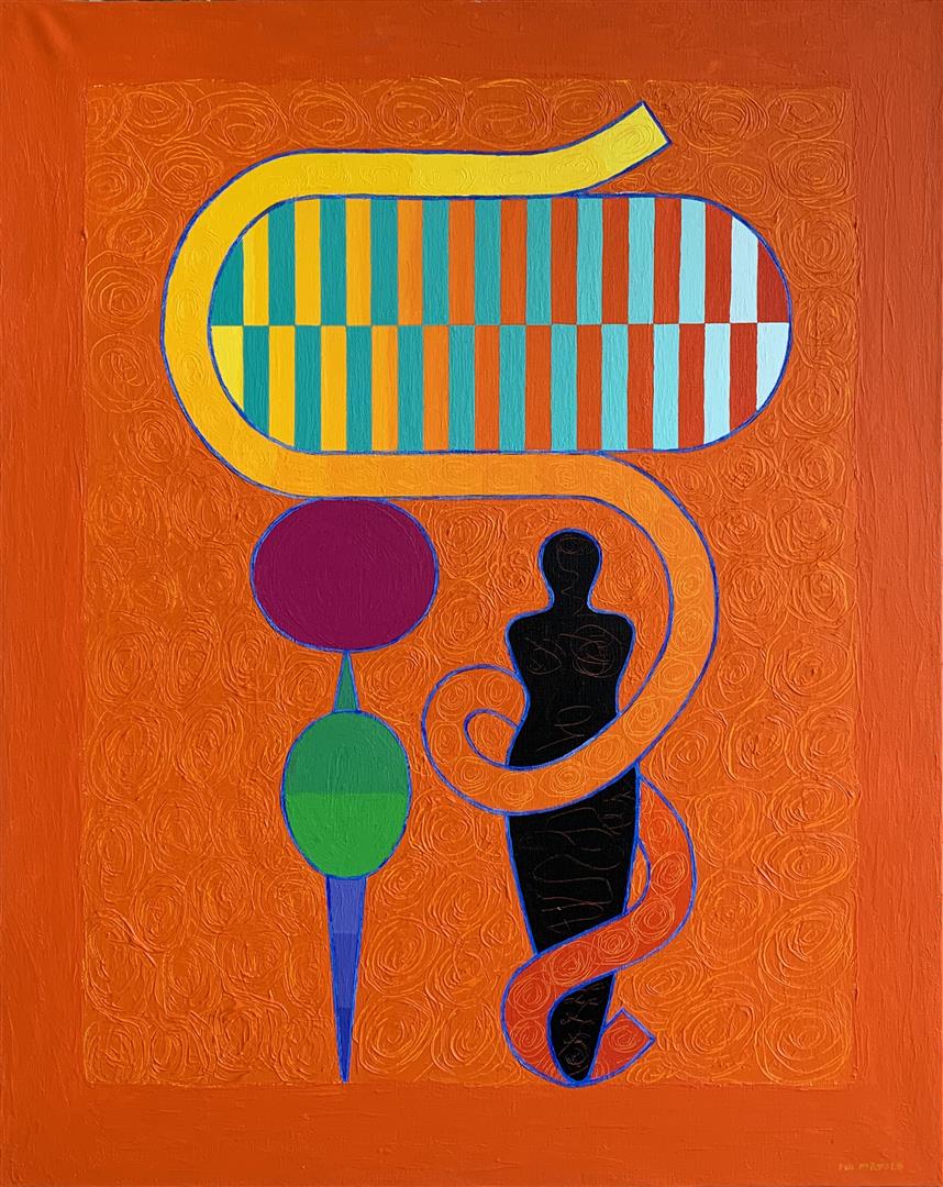 Pia-Myrvold-Oransje-komposisjon-Akrylmaleri-92x74-cm-kr-32000-ur