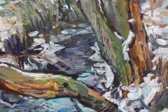 Andrey Belevich A Stream At The Lutsi Lake_2023 Oljemaleri (26x20 cm) kr 2100 ur