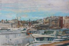 Andrey Belevich View Of The Bay_Sandnes_2022 Oljemaleri (16,5x22 cm) kr 1500 ur