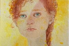 Pippi Langstrømpe 2024 Akvarell på papir (31x24 cm) kr 3500 ur