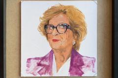 Portrett av Trude Drevland Olje på plate (40x40 cm) kr 5000 mr