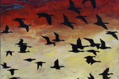 Fugletrekk II Akrylmaleri 40x40 cm 2000 ur