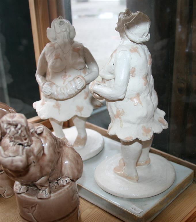 To musikanter med rosa Keramikk H26 cm 2900