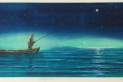 Nattfiskeren Etsning (25x70 cm) kr 3100 ur