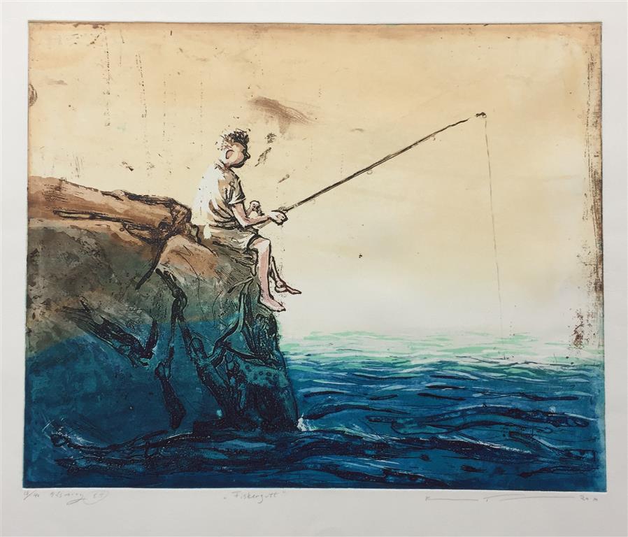 Fiskergutt Etsning (40x50 cm) kr 2500 ur