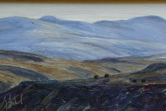 Moskus, Svanaadalen Oljemaleri 16x26 cm 4000 mr