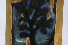 Runenbaum Acryl auf papir, blattgold, rahmen 32x26 cm 2500 ur