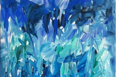 Abstraksjon blå Akrylmaleri (60x50 cm) kr 6100 ur