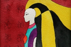 Yellow Hair Akvarell (12x12 cm) kr 2200 ur