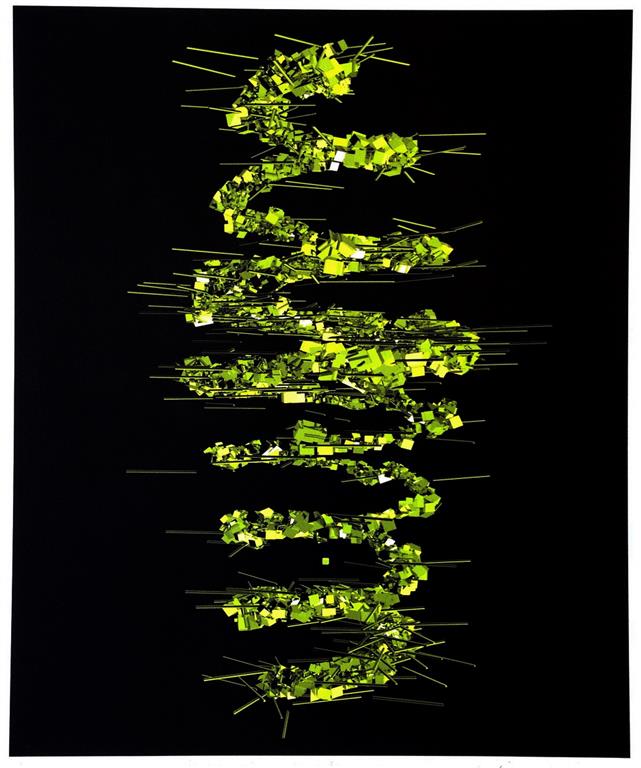 Mirror Cube Spiral - Acid Green Digigrafikk (44,5x37 cm) kr 5000 ur