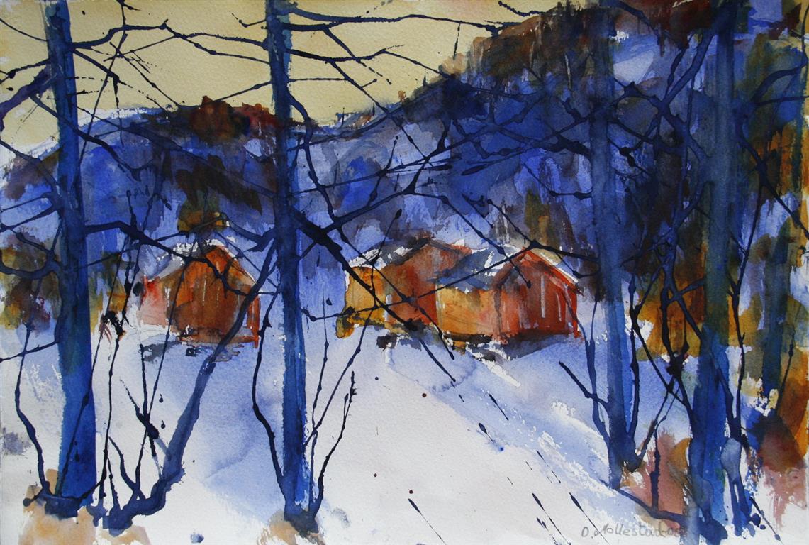 Vinter 3 Akvarell 38x56 cm 4000 ur