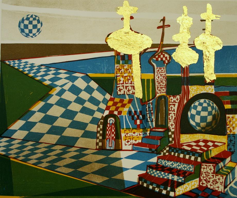Katedralen i Zagorsk Litografi 30x36 cm 2000 ur
