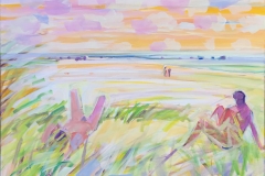 Sommerdag på stranden Akrylmaleri (50x70 cm) kr 8000 ur