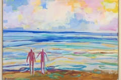 To på stranden Akrylmaleri (50x70 cm) kr 7000 mr
